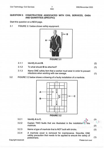 Grade 12 Civil Technology Civil Services #grade12 #matric #exams #pastyearpapers #study #exam #southafrica #student #teacher #foryou