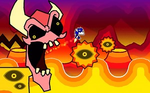 这应该是史上最简单的insd吧，除了尾杀有点难其他的part都白送！【几何冲刺】 (insane demon) “Magma Bound” 100%_几何冲刺