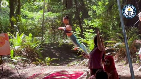 Tranquil setting for the longest time suspended by the hair