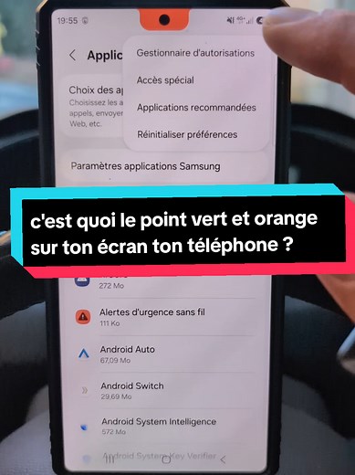 soyez prudent à ce petit point vert et orange sur l'écran de ton téléphone...!! ? #Tech #android