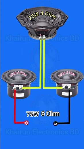 Speaker series connection #khairunelectronicsbd #shorts#electronics #diy