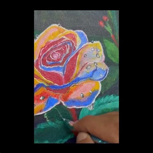 Acrylic painting Rose realistic#acrylicpainting #acrylic #acrylictutorial