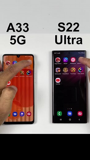 Samsung Galaxy A33 5G vs Samsung S22 ultra PUBG MOBILE TEST