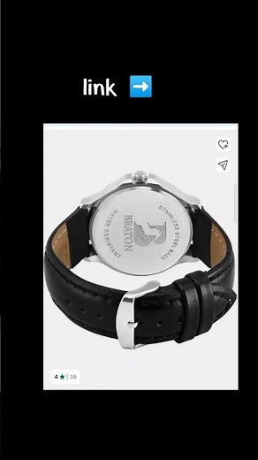 braton black dial leather strap #watch #tranding #fashion
