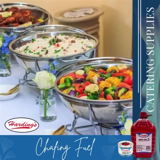 Battling to keep food warm during loadshedding? 헛헮헿헱헶헻헴'혀 Chafing Fuel burns for a minimum of 3 hours without sputter or odour. Don’t let Eskom ruin your hard work.  @pholoshoskitchengoodies ♥️ Contact us via the link in the bio for wholesale supply. #catering #chafingdish #cateringequipmentsupplies #loadshedding #coldfood #warmfood #foodwarmer #cateringsupplies #cateringservice #capetowncatering | Harding's | Facebook