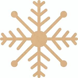 Blank Snowflake Wood 3" Cutout, Unfinished MDF Snowflake Shape 1/4"