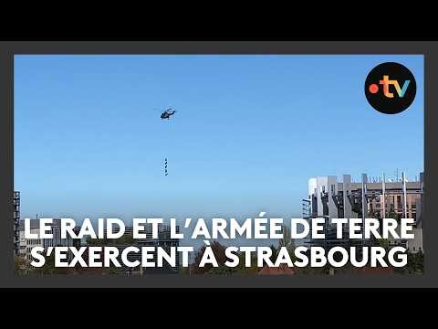 The RAID special forces and the army are conducting aerial surveillance of Strasbourg for two day...