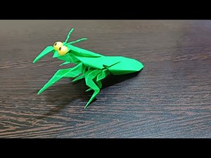 🟢 How to Make a DIY Origami Paper Praying Mantis 🦗 | Easy Step-by-Step Tutorial!