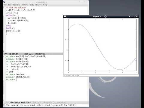 Using Octave for the Control Systems course