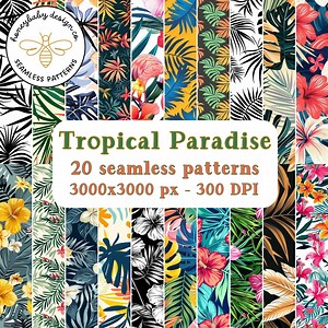Tropical Paradise Background Collection - 20 Pngs, 3000x3000 Px | Personal or Commercial Use - Etsy Canada