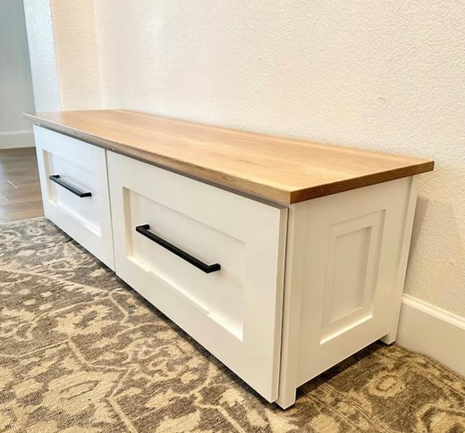 Bench With Two Storage Drawers - Etsy