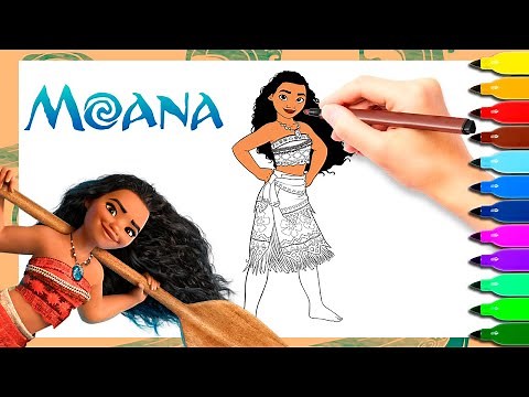 Coloring Moana of Motunui | How to Color Moana Coloring Pages