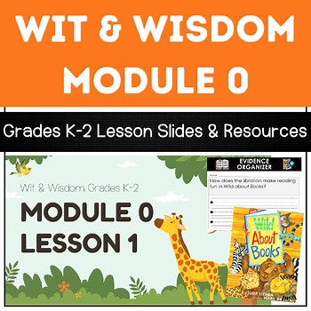 Wit & Wisdom Module 0: Grades K-2 EDITABLE Lesson Slides - Wild About Books