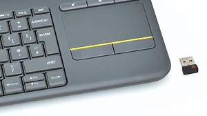 Logitech K400 Plus Wireless Livingroom Keyboard with Touchpad for Home Theatre PC Connected to TV,