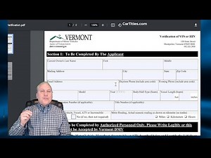 Vermont VIN Verification Requirements For Title