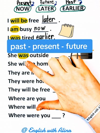 Practice TO BE: NOW, LATER, EARLIER | English With Alina