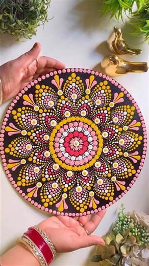Dot Mandala Art 😱😱😱 #youtubeshorts #shorts #wallhanging #diy #craft #mandalaart