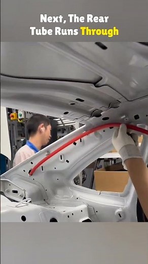 How a Sunroof Drains Water Full Install process #assembly #automobile #car #manufacturing