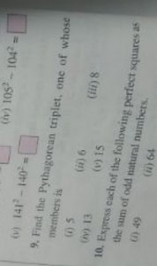 (1) 141 ^ { 2 } - 140 ^ { 2 } = (iv) 105 ^ { 2 } - 104 ^ { 2 } ... | Filo
