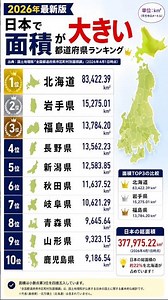 日本で面積が大きい都道府県ランキングTOP10！#都道府県 #ランキング #雑学