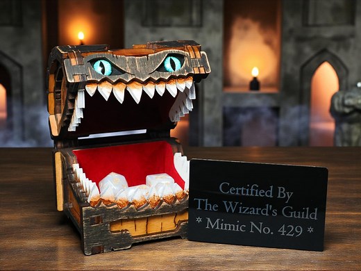 Handcrafted Mimic Dice Box – D&D Treasure Chest With Velvet Interior for RPG Dice - Etsy