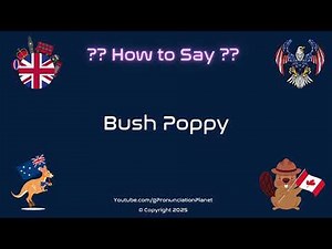🌼🌿 How to Pronounce Bush Poppy? (CORRECTLY) | Pronunciation Planet