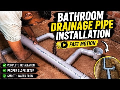 Bathroom Drainage Pipe Installation | Complete Plumbing Work Fast Motion #viralvideo