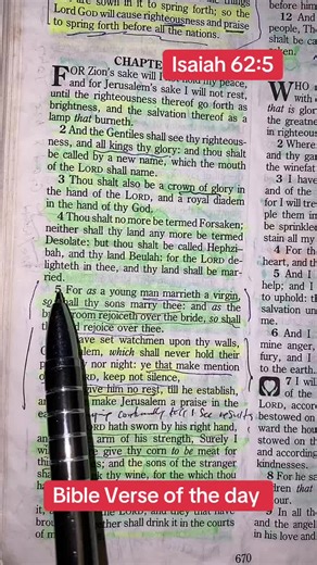 Isaiah 62:5 - Bible Verse of the Day