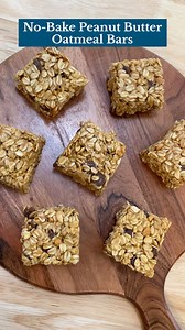These No-Bake Peanut Butter Oatmeal Bars are an easy and delicious treat! Get the full recipe here: https://trib.al/yZlLoYn | Taste of Home