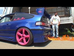 Honda CRX knallt schiesst Turbo Launch Audofescht Gammertingen