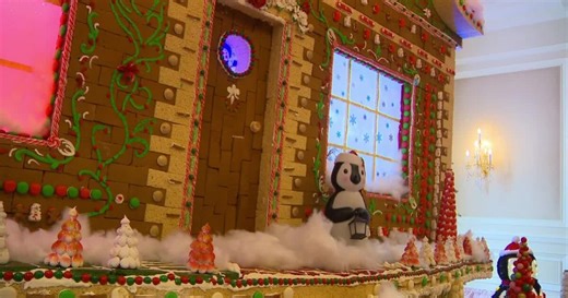 Grand America Hotel unveils massive handmade gingerbread house for holidays