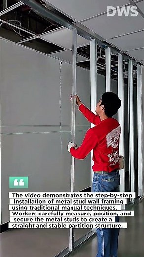 Traditional Metal Stud Partition Installation | Manual Drywall Framing Process
