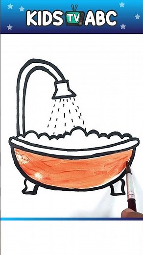 Bathtub 🛁 Drawing, Painting and Coloring for kids and toddlers | Draw bathtub #bathtub #drawing