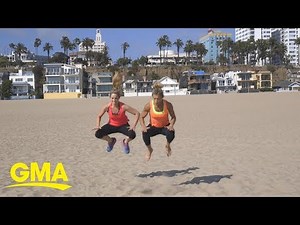 Take your workout to the beach with this fun sand workout | GMA Digital