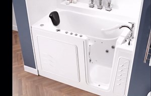 ANZZI Walk-in Tub 30" x 60" Whirlpool & Air Massage Acrylic Right Drain Quick Fill Chromatherapy, Aromatherapy, 32 Jets, ADA Seat, Fast Drain, Heater, Grab Bar, Hand Shower | AMZ3060WIRWD