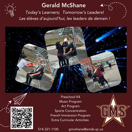 Gerald McShane Elementary School, home of the EMSB's only Sports Concentration program, is holding their open house this Thursday! Check out the amazing video 👆 and come visit the school yourself! 📆: Thursday, October 23 📍: 6111 Bd Maurice-Duplessis, Montréal-Nord 🕛: 6:00 PM - 8:30 PM | English Montreal School Board