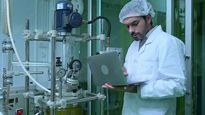 Scientists are investigating cannabis oil extraction machines. Before starting a cannabis extraction to use cannabis oil for medical use. Stock Video