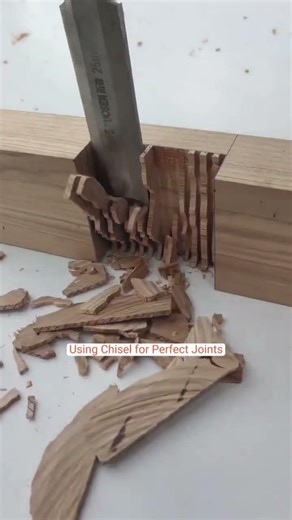Using Chisel for Perfect Joints #woodworking #wood #shorts