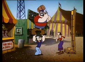 Is yer work day almost done? Then let's have some fun. Watch as I trys ta show Olive a nice romantical time the fair. Bluto is makin' it mighty difficultsk, but this is one game I knows I can wins. #popeyestrong #popeyeandfriends #funfair #amusement | Popeye