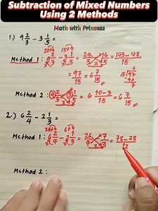51K views · 2.2K reactions | Math review: Subtraction of mixed numbers using 2 methods #math #mathreview #mathematics #subtraction | Math with Princess | Facebook