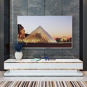 78.7" Modern TV Stand, Media Console with 3 Drawers in White Tempered Glass｜Homary