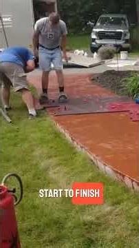 Working with a fast-setting overlay mix in the summer heat will test your team. Halfway done and the