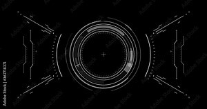 Hi-Tech Sight Element. 4K motion graphics futuristic element. Perfect for projects, games, presentations, trailers, sci-fi movies, internet videos, promos.