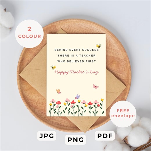 Printable Teacher’s Day Card, Inspirational Teacher Quote Greeting, Minimal Appreciation Card With FREE Envelope, Instant Digital Download - Etsy