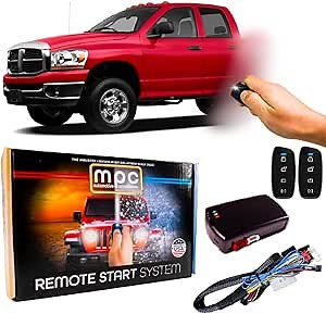 MPC Plug N Play Remote Starter Compatible with 2008 Dodge Ram 2500 |Gas| |Key to Start| with T-Harness - (2) Extended Range 4-Button 2-Way Remotes - Up to 1,500 ft