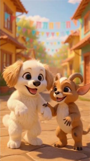 When a Puppy and Goat Dance Together 😂🐶🐐 #cute #trending