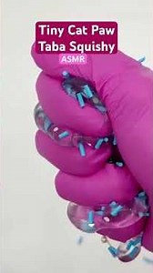 Tiny Cat Paw Taba Squisy - ASMR edit. Playing and washing these tiny cat paw tabs squishy toys.