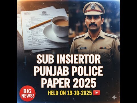 Sub Inspector Punjab Police Paper 2025