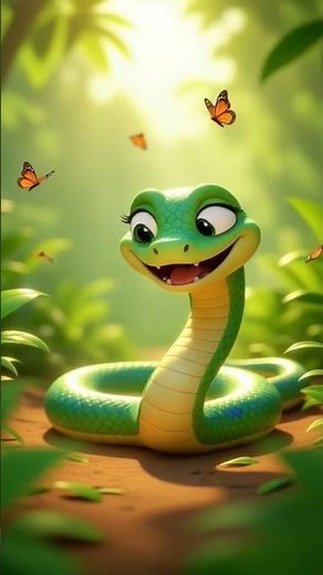 Cute 3D Snake in the Jungle 🐍✨ | Pixar-Style Cartoon Animation | 4K #shorts #ballpython