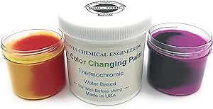 Temperature Heat Activated Color Changing Paint Thermochromic Blue Changing COLORLESS (Translucent White) at 88⁰F